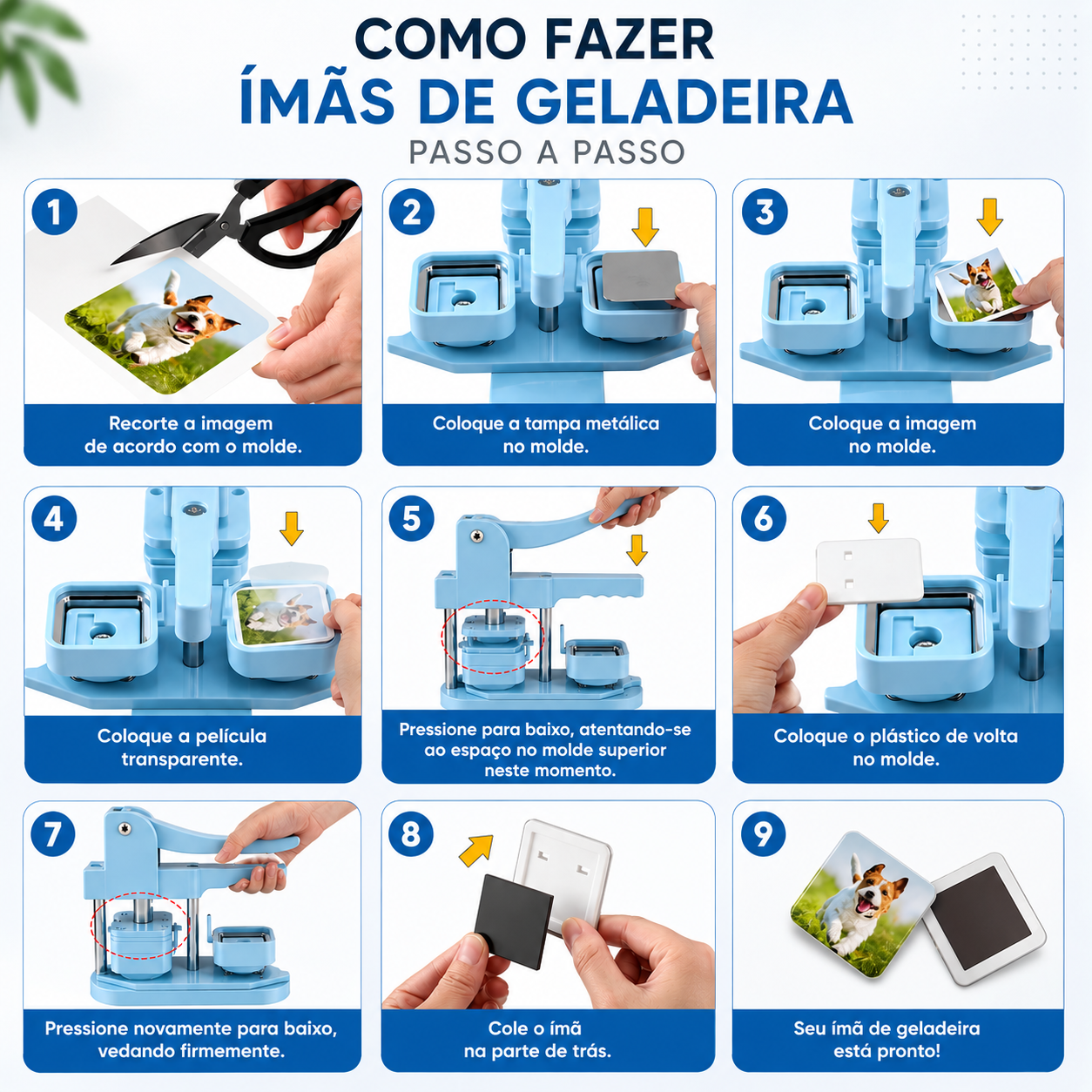 Máquina Para Fazer Ímãs Com Fotos e Botões