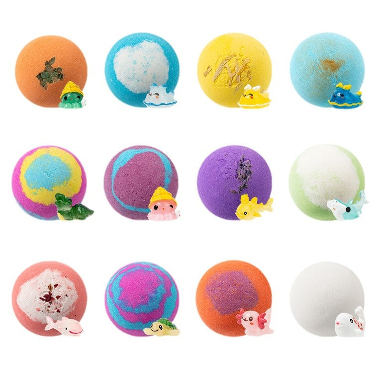 Kit 12 Bombas de Banho Surpresa do Oceano com Brinquedo Escondido